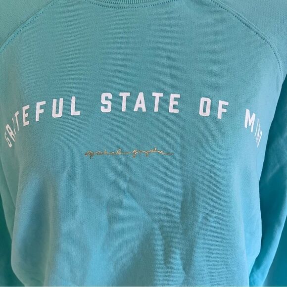 Spiritual Gangster Grateful State of Mind Crewneck Sweatshirt Teal Small NWOT - Picture 3 of 4